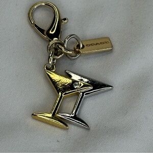 COACH Gold and Silver Martini 🍸 Keychain Bag Charm Preloved